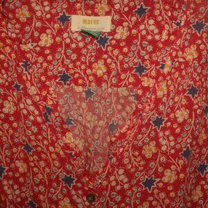 Mauve Floral Summer Blouse  Size Large